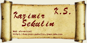 Kazimir Sekulin vizit kartica